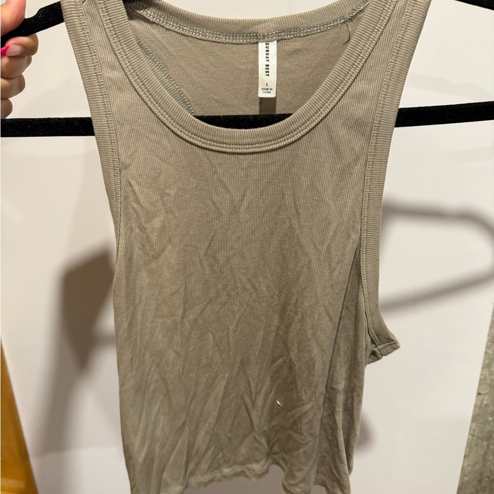 Aritzia Casual Gray Sleeveless Top